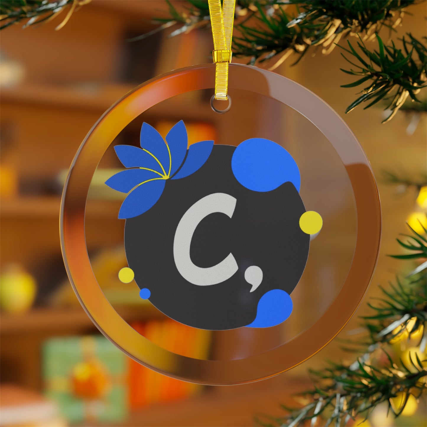 COMMaDiTYbrand CHRiSTmas & HoliDAZE Glass Ornament