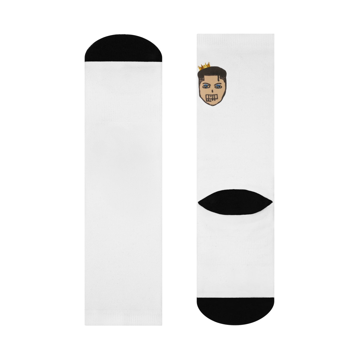 White CRWN Cushioned Crew Socks