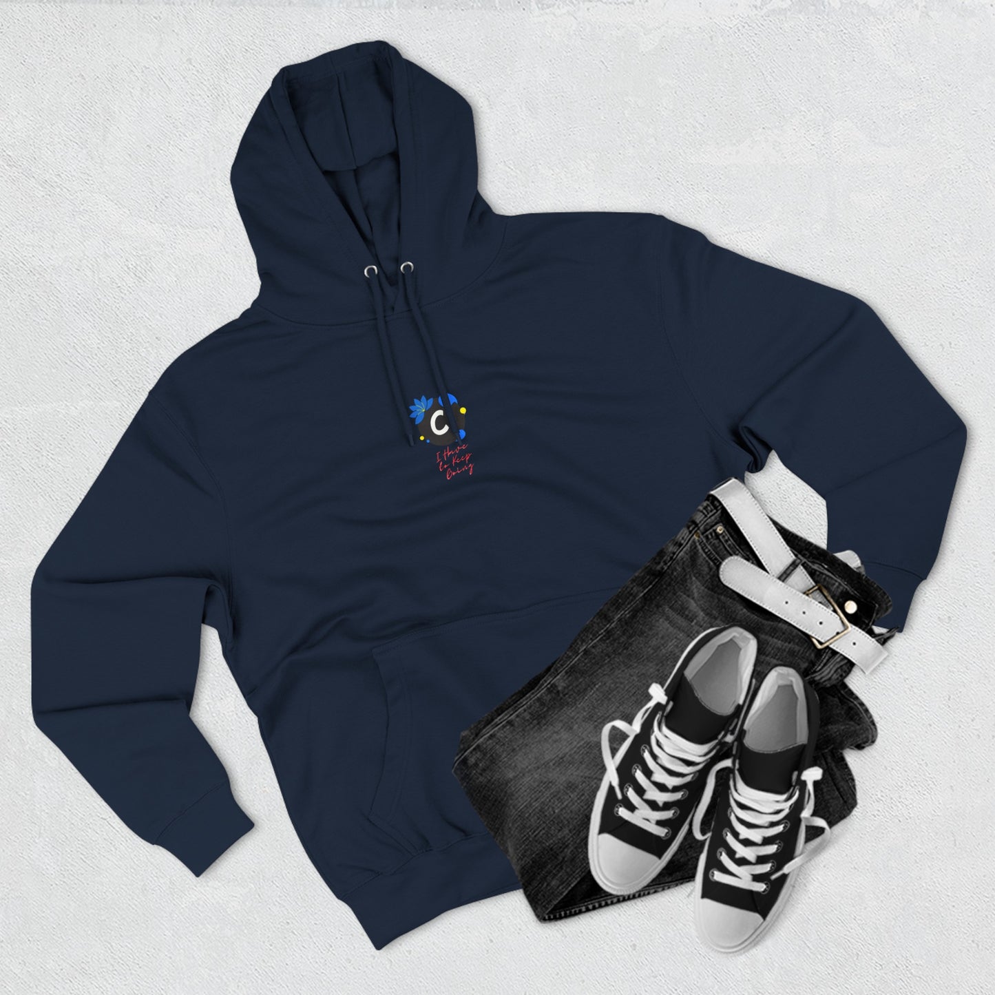 ._LOgo Three-Panel Fleece Hoodie