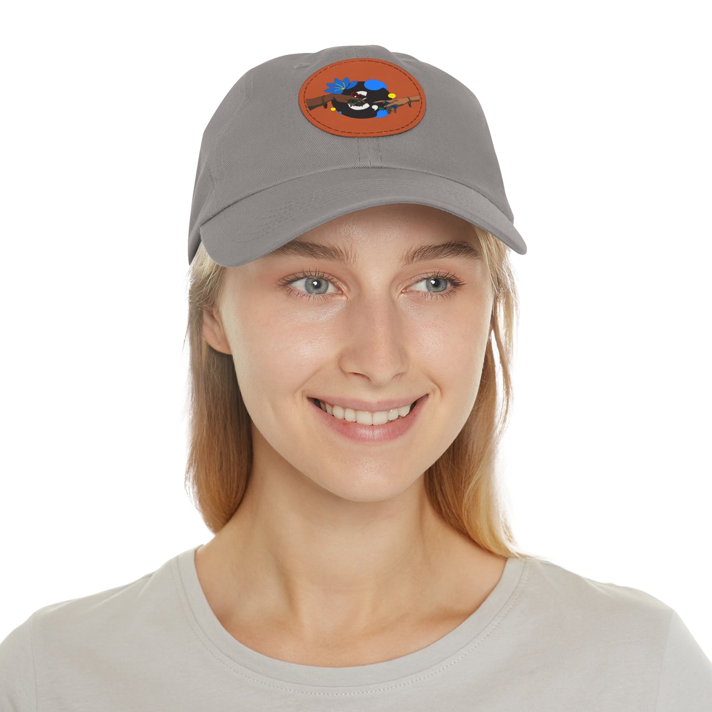 Reach Out + Touch Dad Hat with Leather Patch (Round)