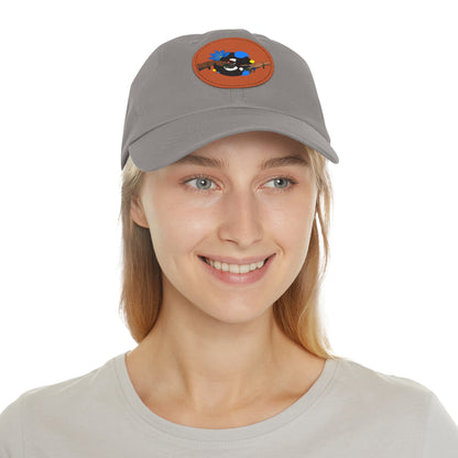 Reach Out + Touch Dad Hat with Leather Patch (Round)