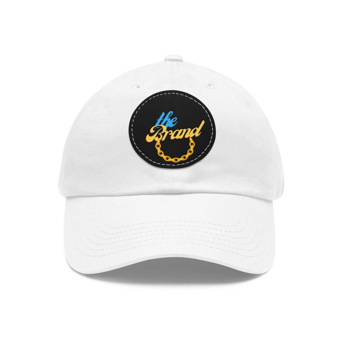 THEbrand+Chain Dad Hat with Leather Patch (Round)
