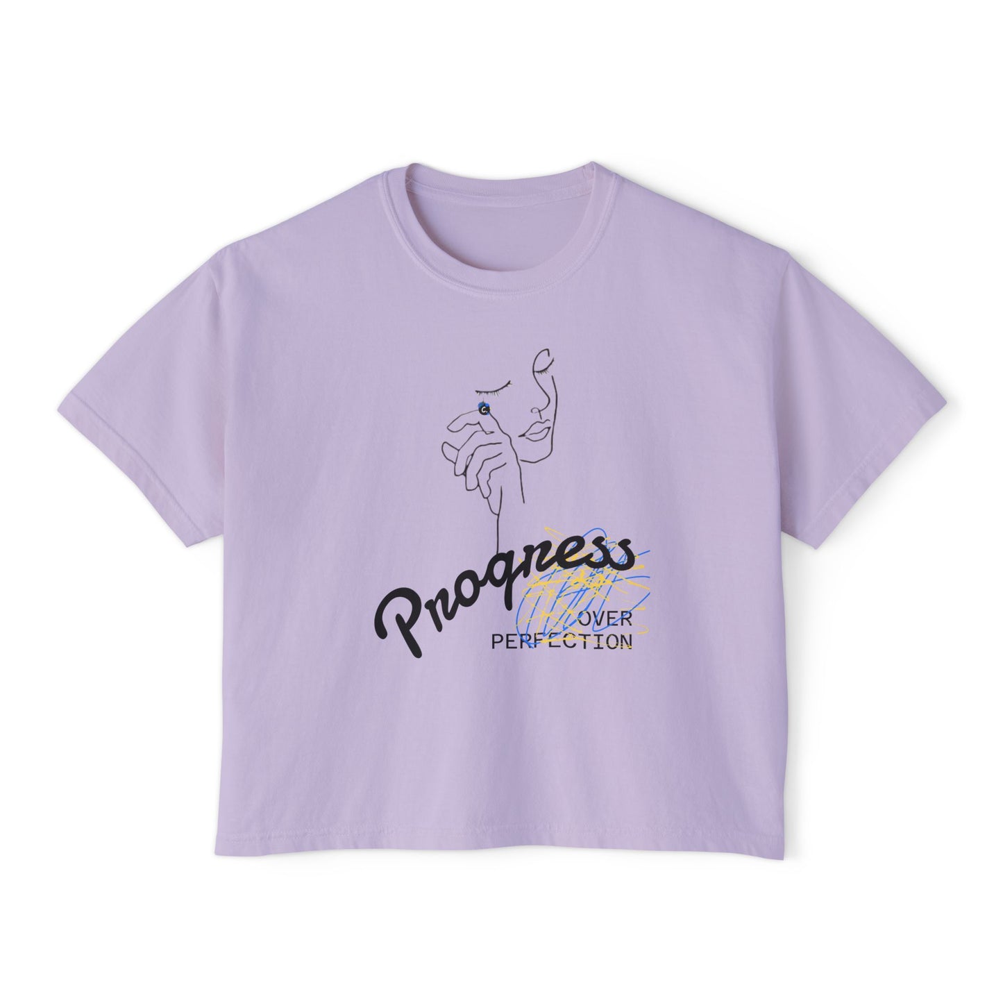 ‘Progress Over Perfection’ Women's Designer Boxy Tee