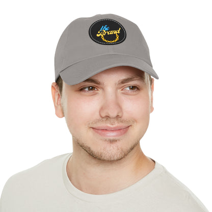 THEbrand+Chain Dad Hat with Leather Patch (Round)