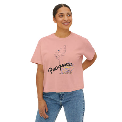‘Progress Over Perfection’ Women's Designer Boxy Tee