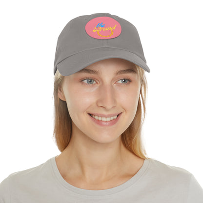 THEbrand+Chain Dad Hat with Leather Patch (Round)