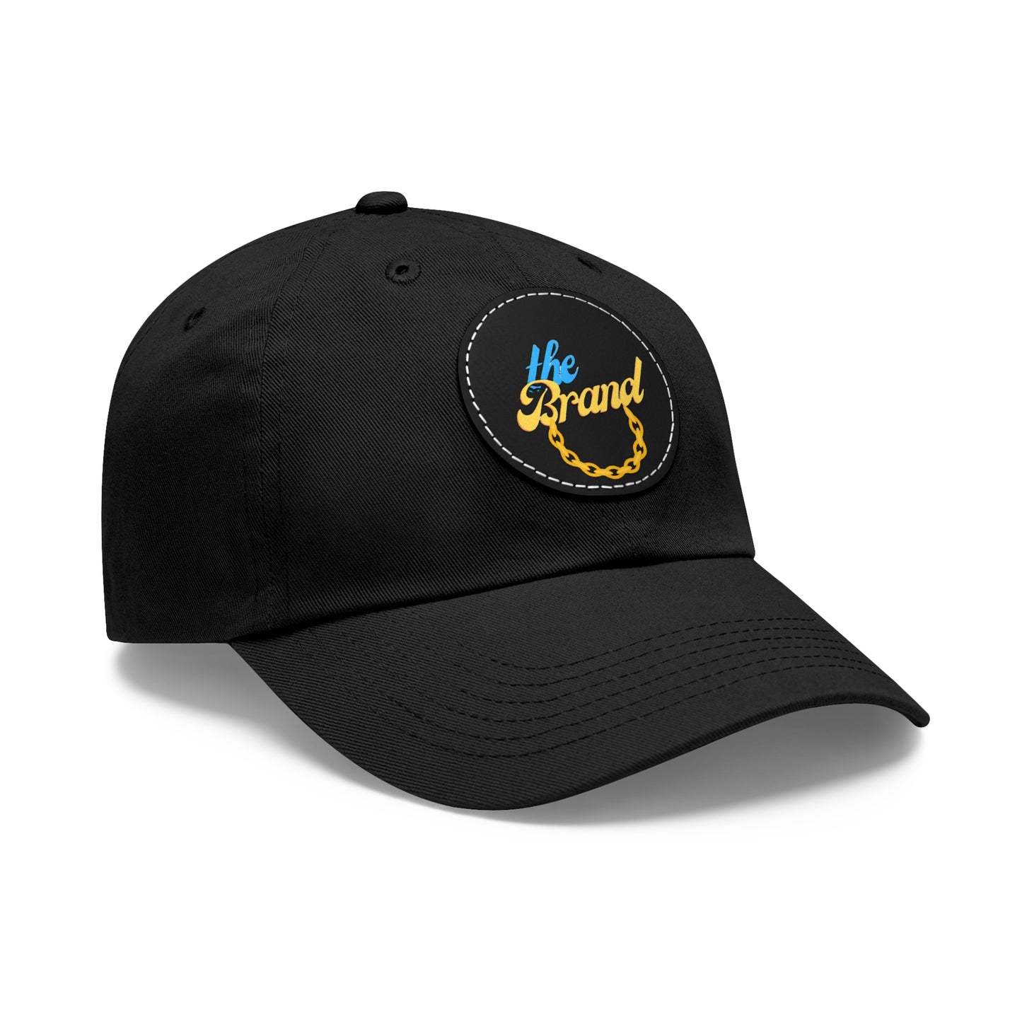 THEbrand+Chain Dad Hat with Leather Patch (Round)