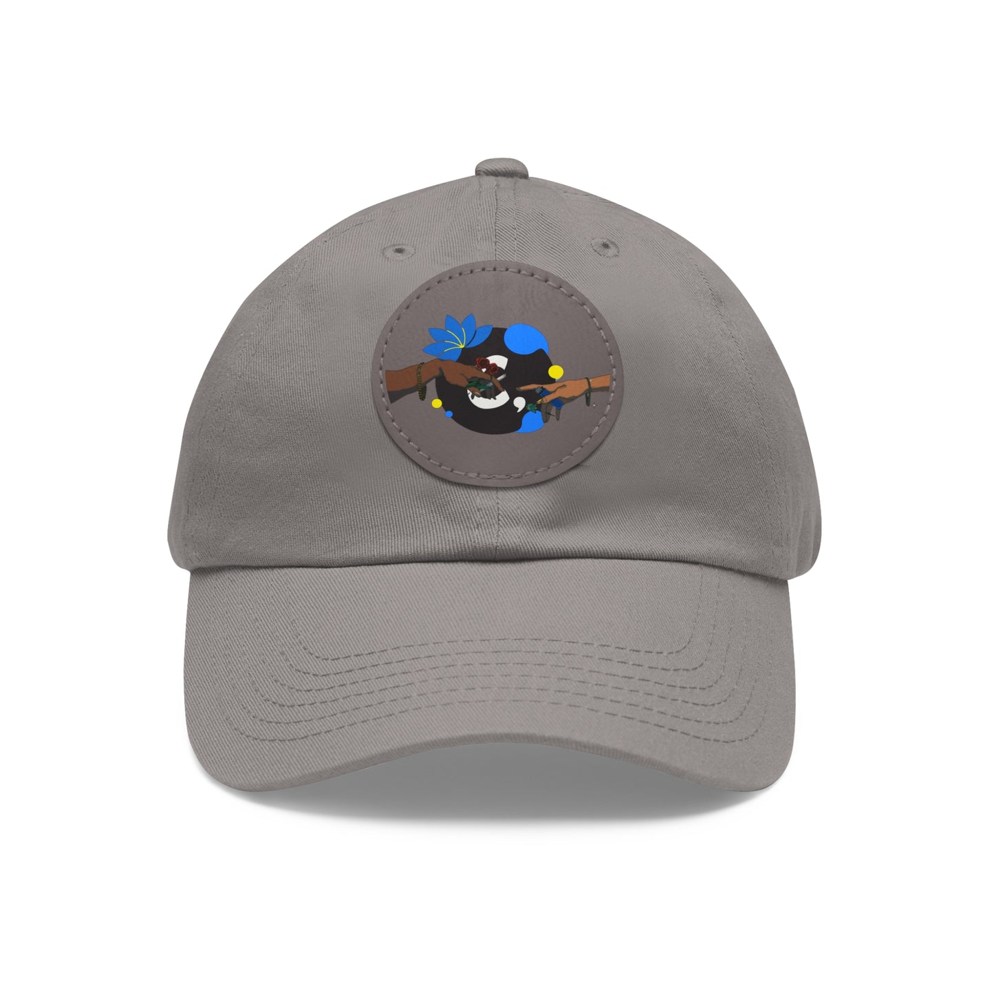Reach Out + Touch Dad Hat with Leather Patch (Round)