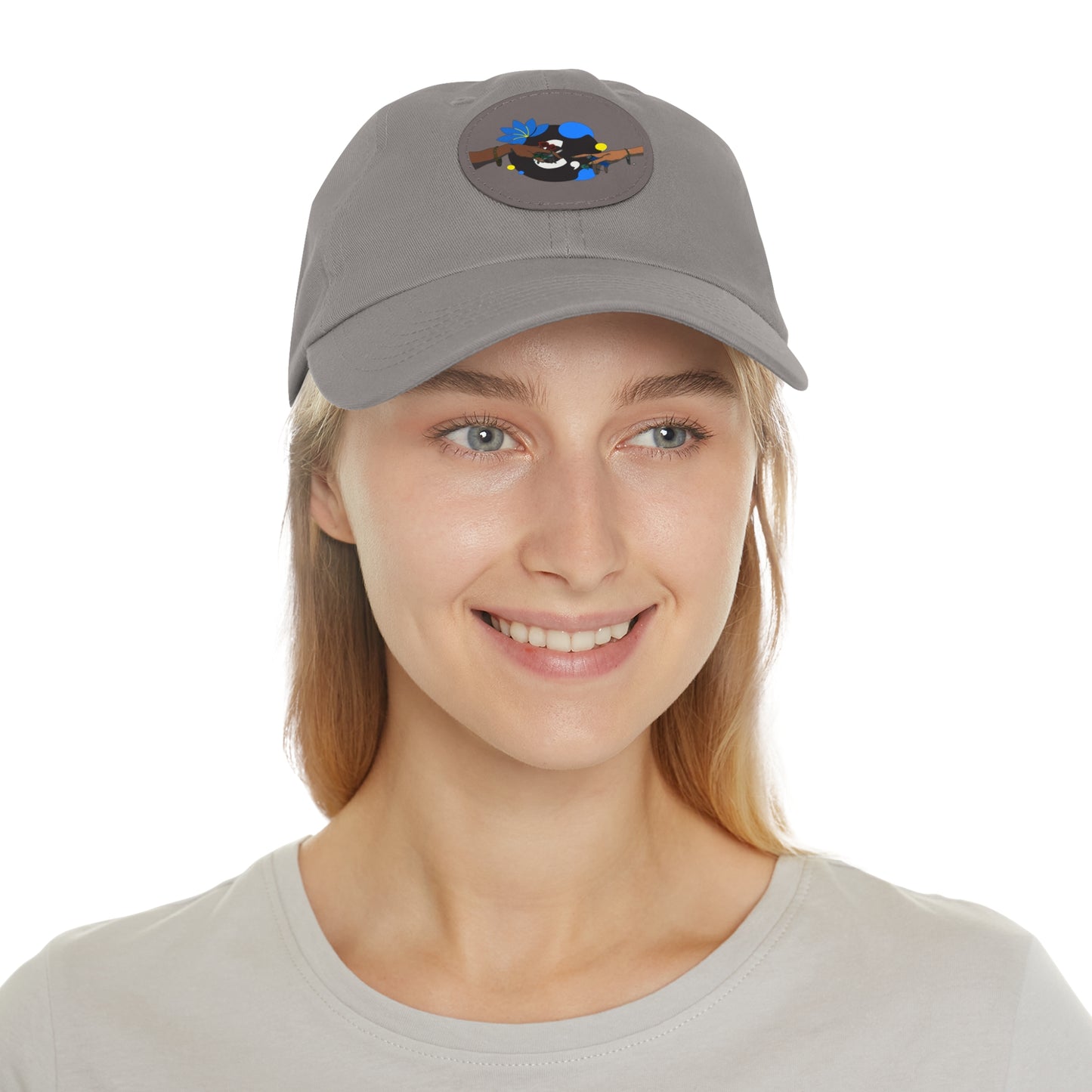 Reach Out + Touch Dad Hat with Leather Patch (Round)