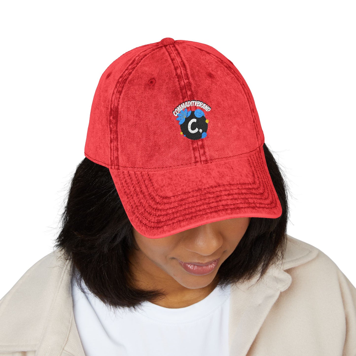 Vintage Embroidered Cap, Chic Red Hat, Casual Summer Headwear, Unisex Fashion Accessory, Birthday Gift Idea