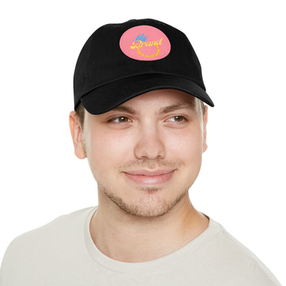 THEbrand+Chain Dad Hat with Leather Patch (Round)