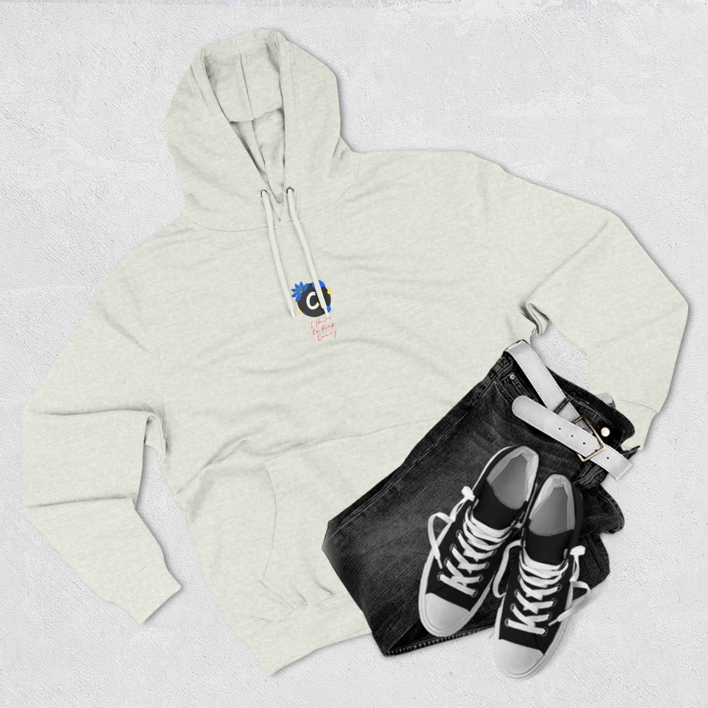 ._LOgo Three-Panel Fleece Hoodie