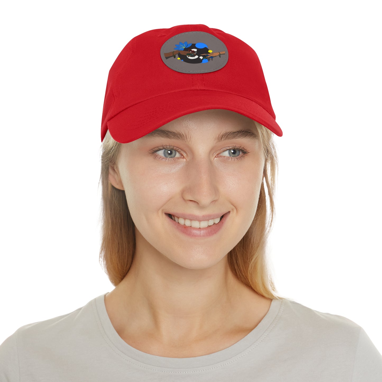 Reach Out + Touch Dad Hat with Leather Patch (Round)
