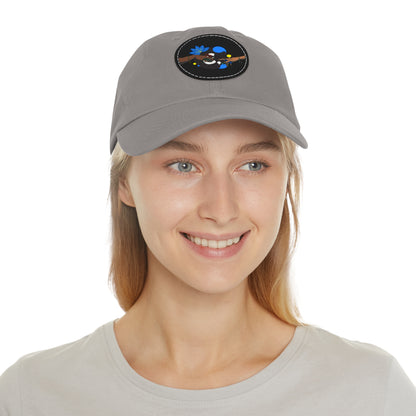 Reach Out + Touch Dad Hat with Leather Patch (Round)
