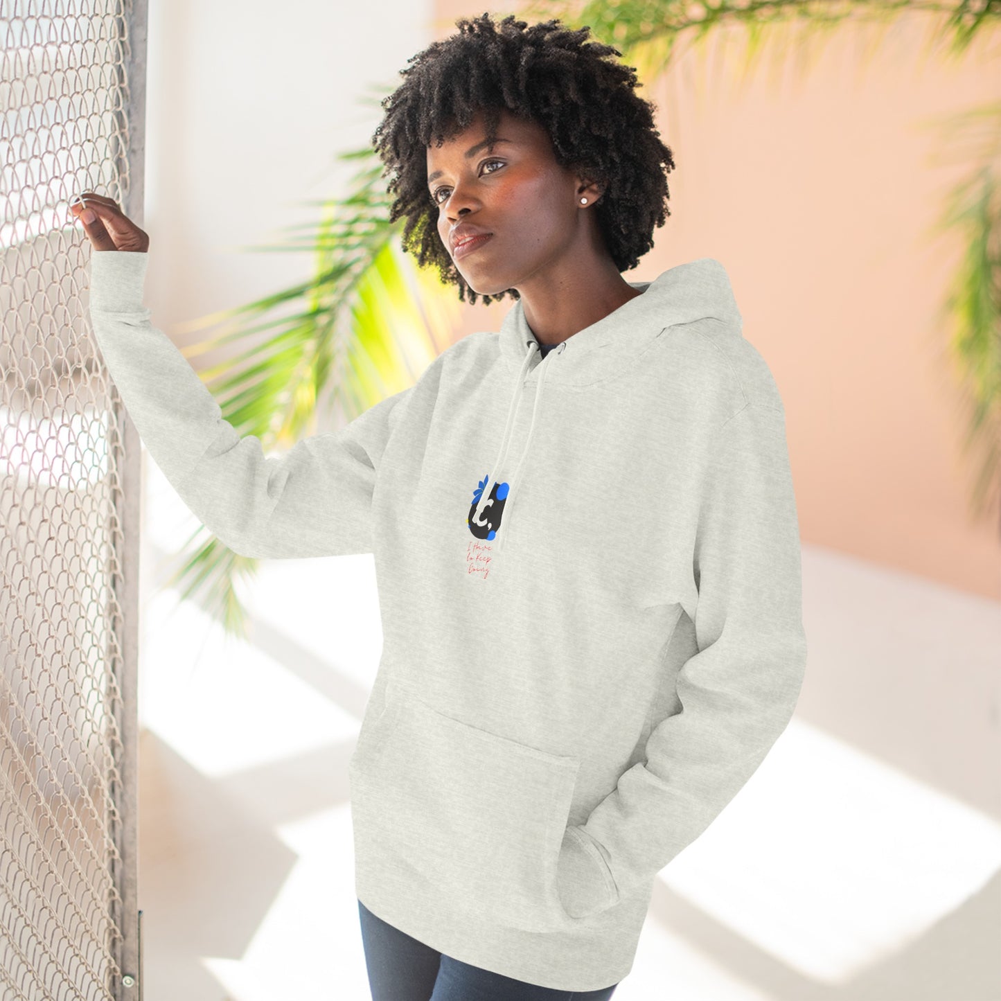 ._LOgo Three-Panel Fleece Hoodie