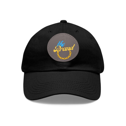 THEbrand+Chain Dad Hat with Leather Patch (Round)