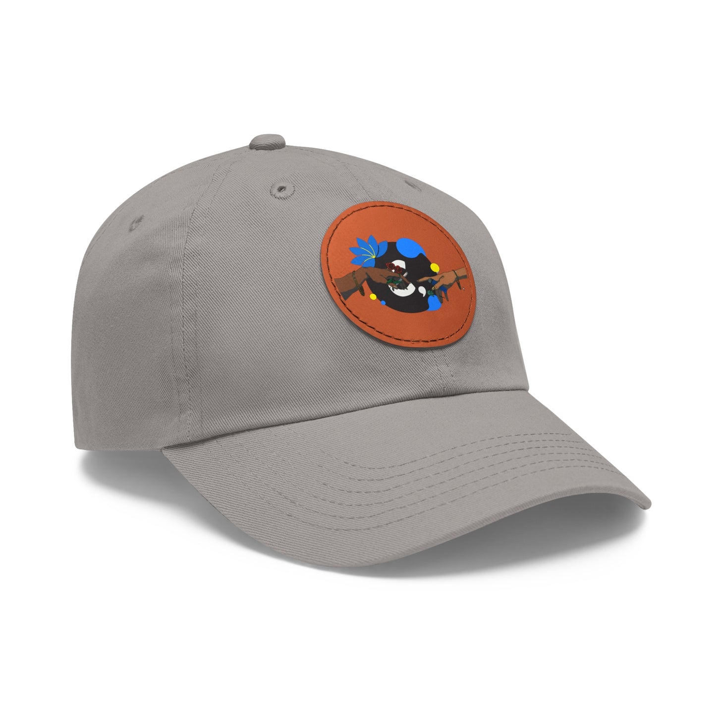 Reach Out + Touch Dad Hat with Leather Patch (Round)