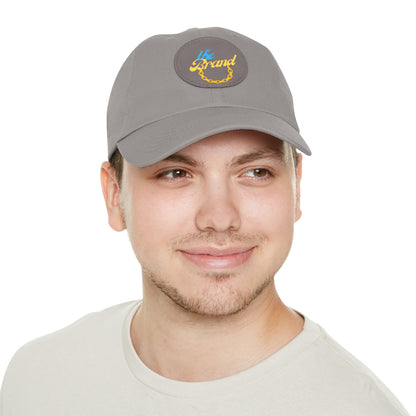 THEbrand+Chain Dad Hat with Leather Patch (Round)