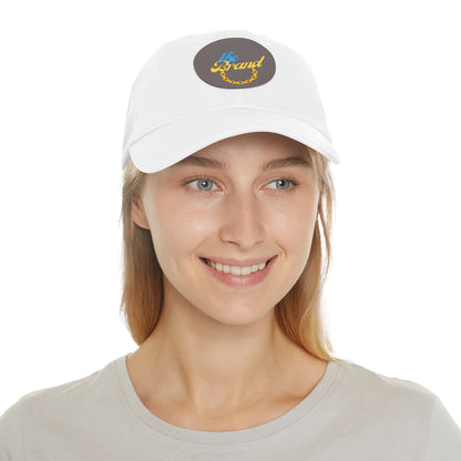 THEbrand+Chain Dad Hat with Leather Patch (Round)