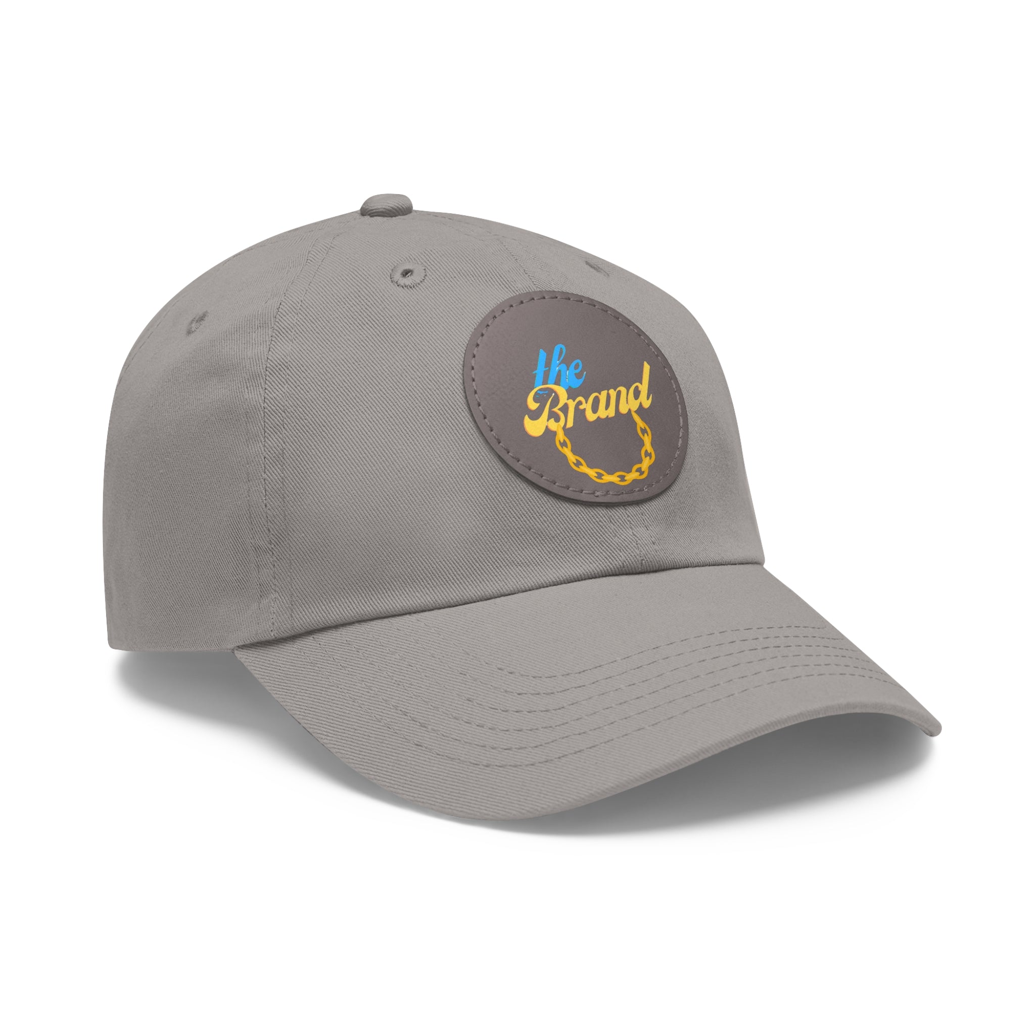 THEbrand+Chain Dad Hat with Leather Patch (Round)