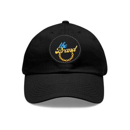 THEbrand+Chain Dad Hat with Leather Patch (Round)