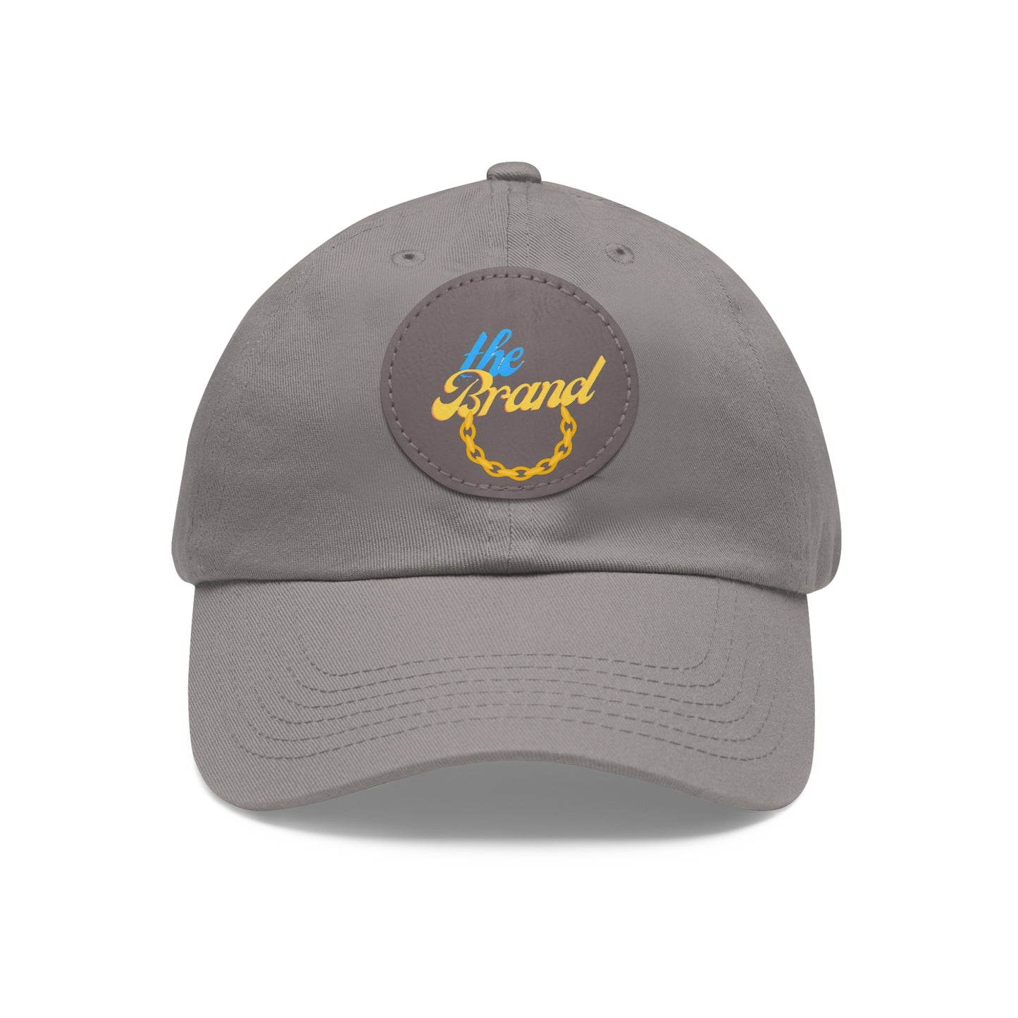 THEbrand+Chain Dad Hat with Leather Patch (Round)