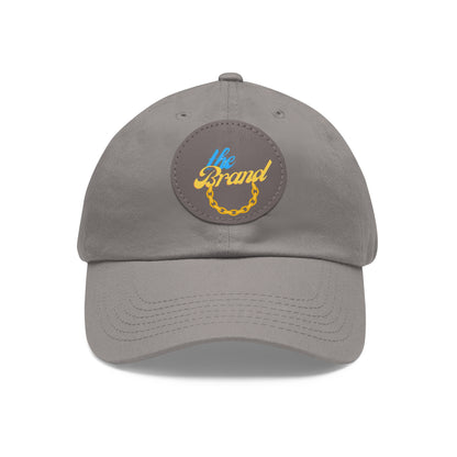 THEbrand+Chain Dad Hat with Leather Patch (Round)