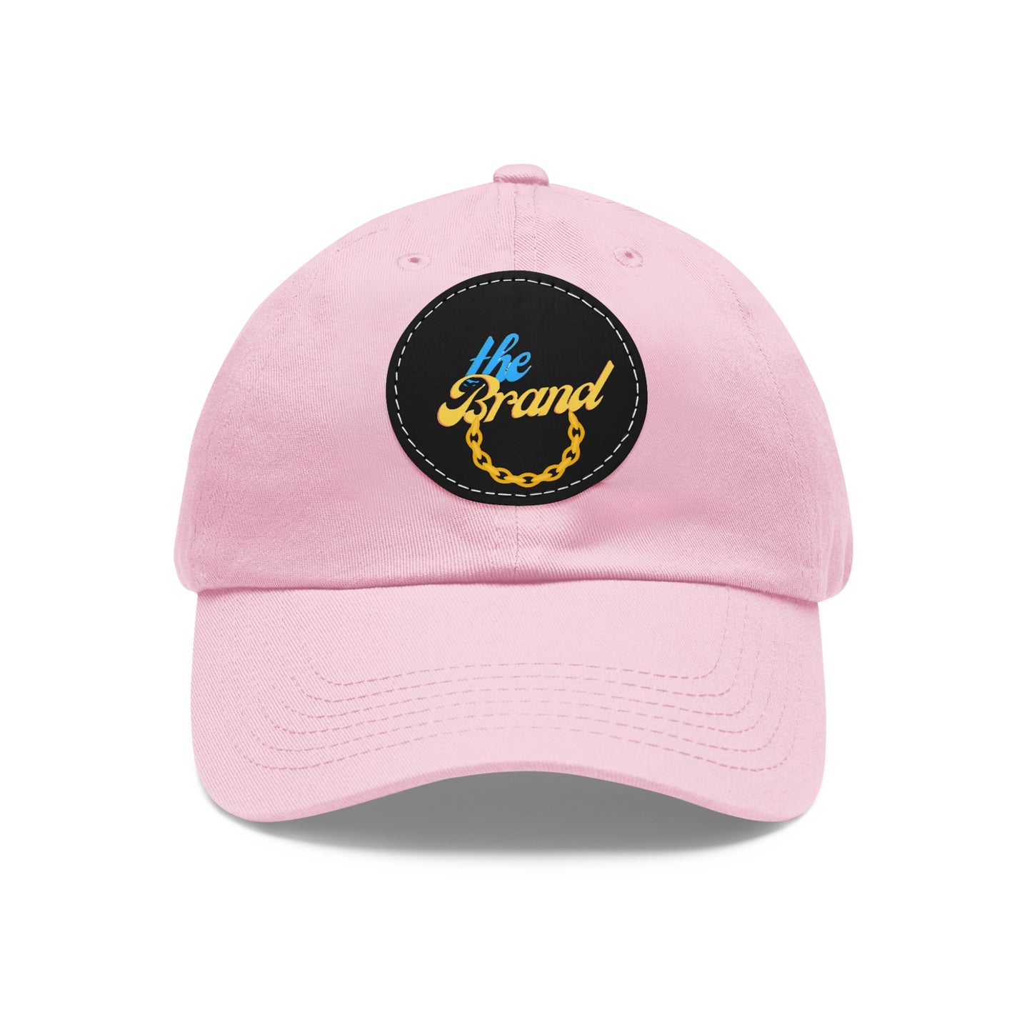 THEbrand+Chain Dad Hat with Leather Patch (Round)