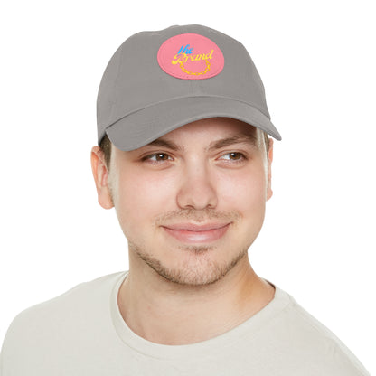 THEbrand+Chain Dad Hat with Leather Patch (Round)