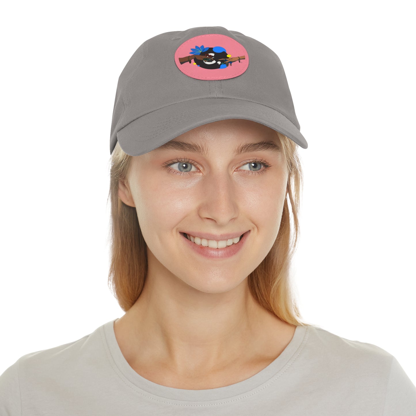 Reach Out + Touch Dad Hat with Leather Patch (Round)
