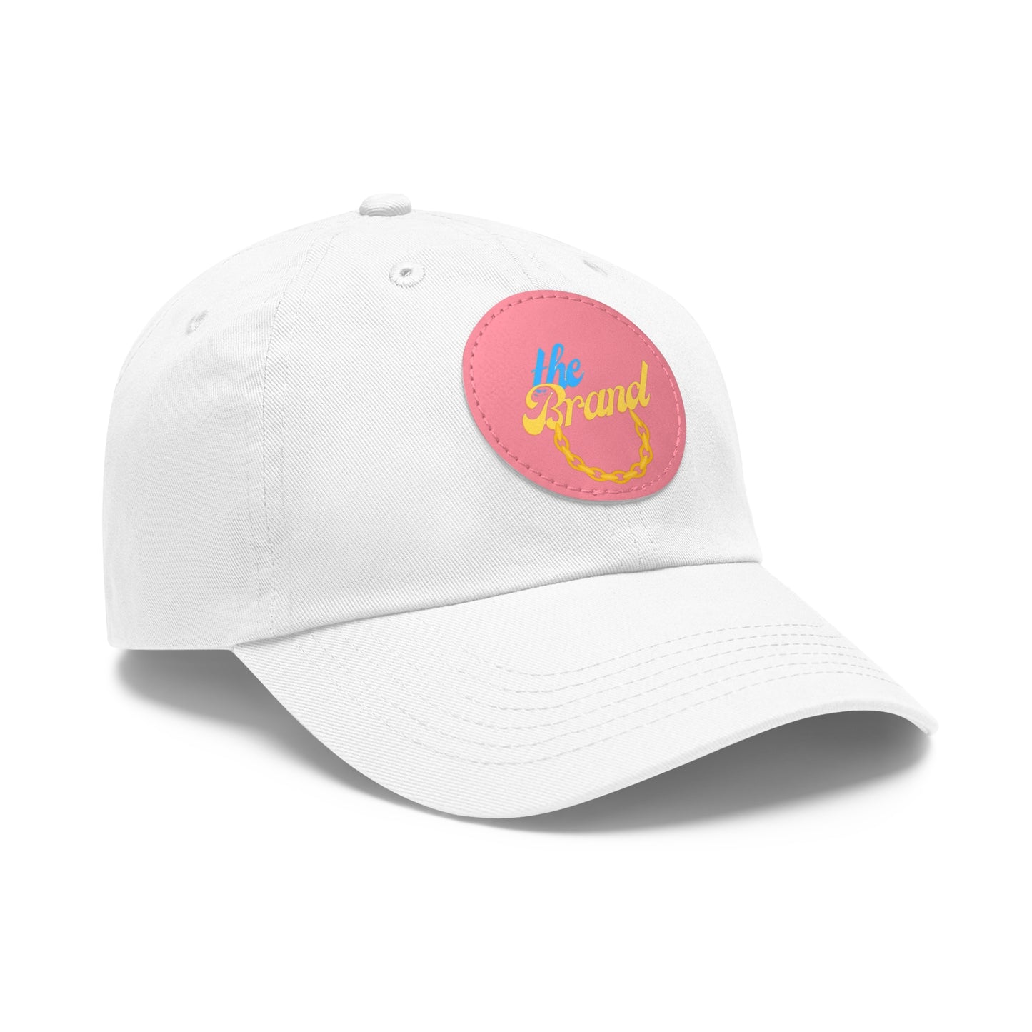 THEbrand+Chain Dad Hat with Leather Patch (Round)