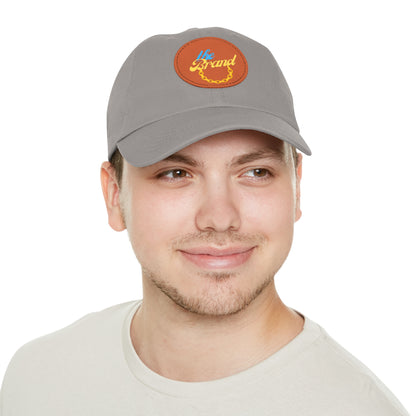 THEbrand+Chain Dad Hat with Leather Patch (Round)