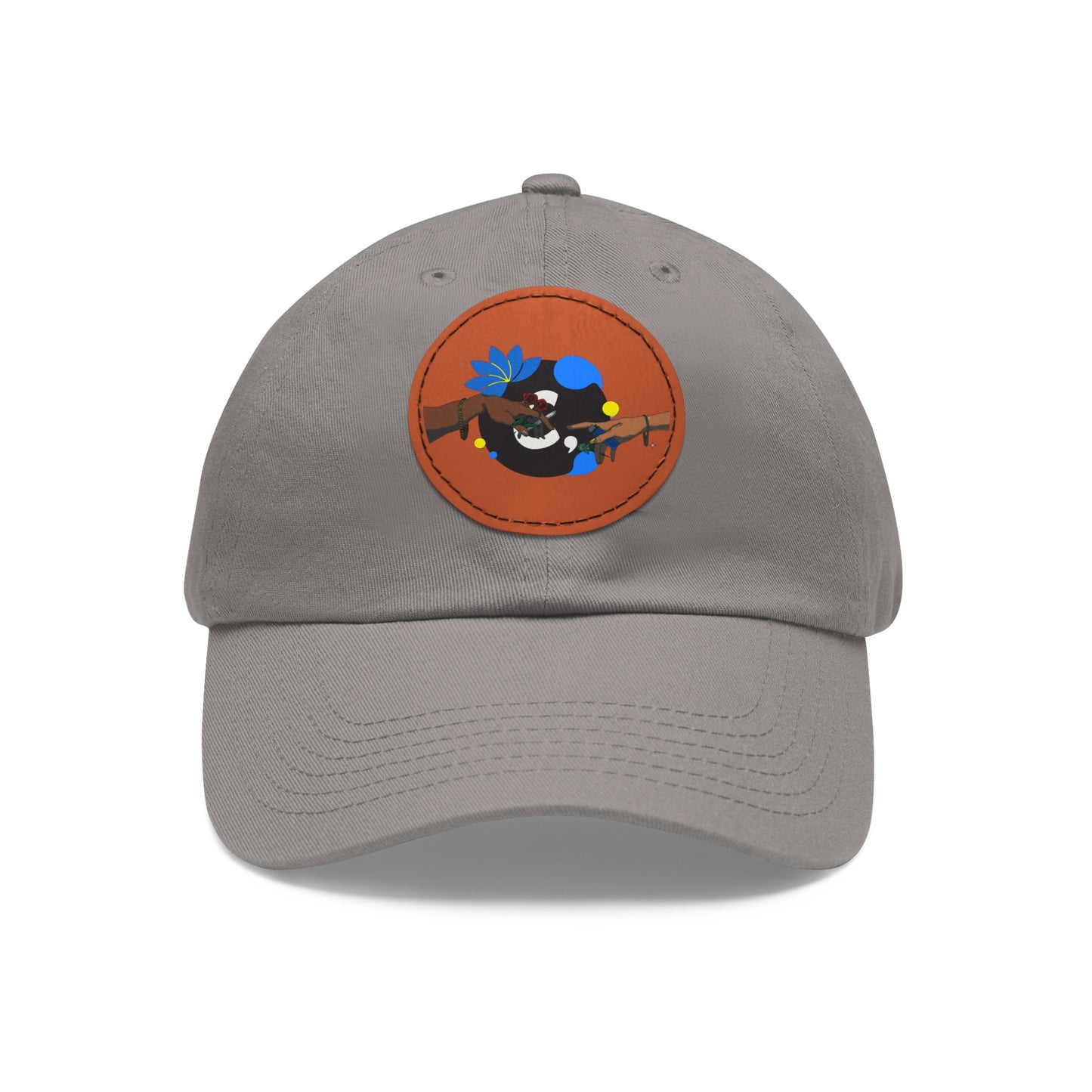 Reach Out + Touch Dad Hat with Leather Patch (Round)