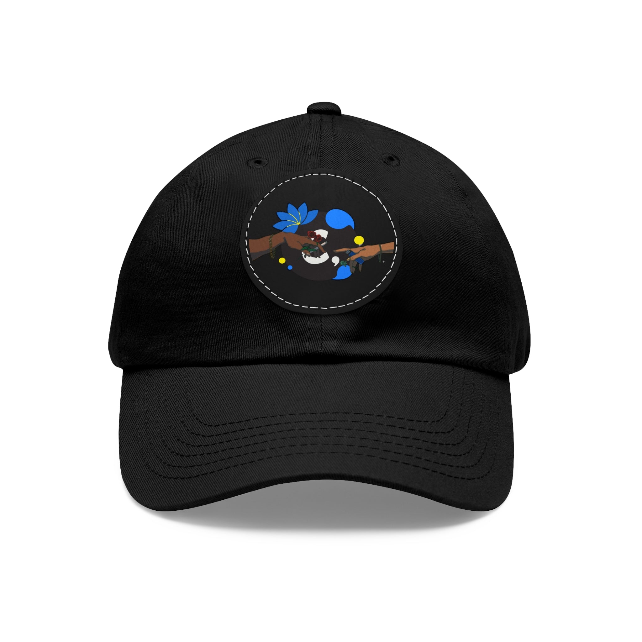Reach Out + Touch Dad Hat with Leather Patch (Round)
