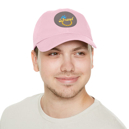 THEbrand+Chain Dad Hat with Leather Patch (Round)
