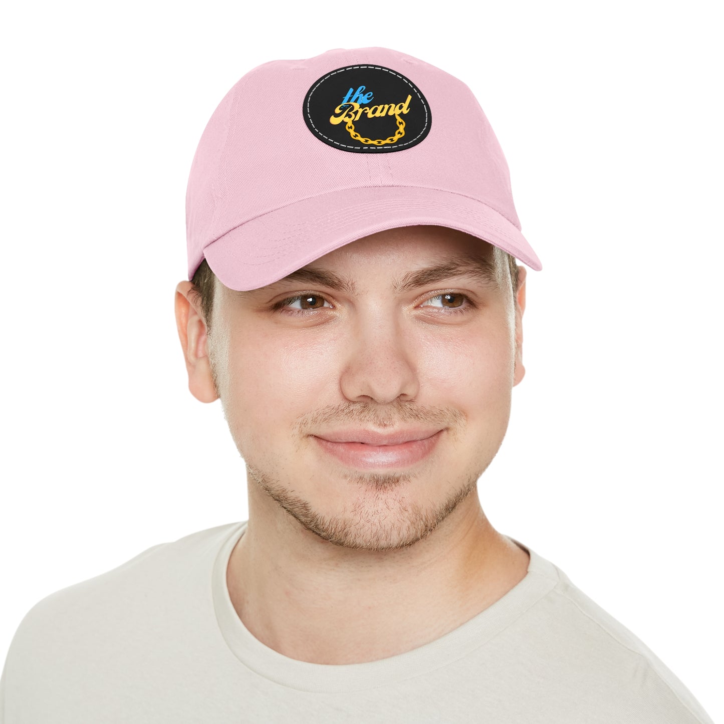 THEbrand+Chain Dad Hat with Leather Patch (Round)