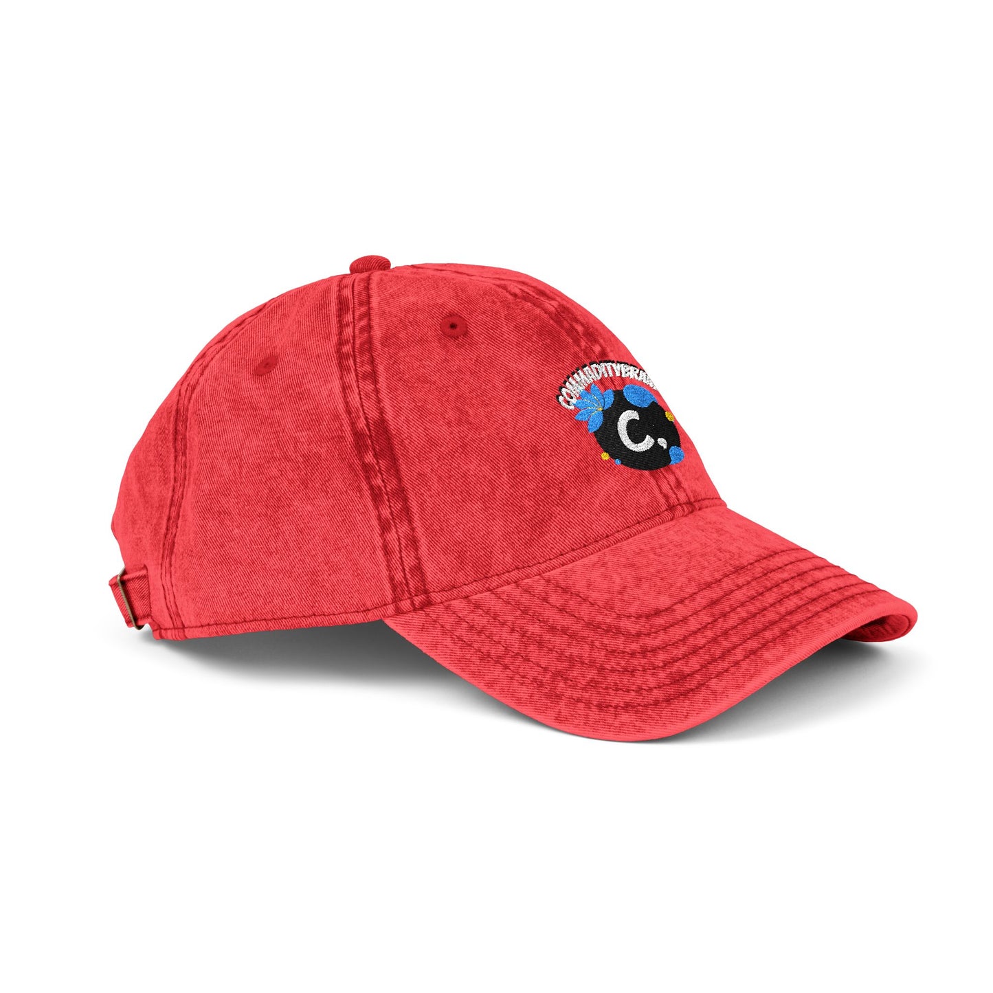 Vintage Embroidered Cap, Chic Red Hat, Casual Summer Headwear, Unisex Fashion Accessory, Birthday Gift Idea
