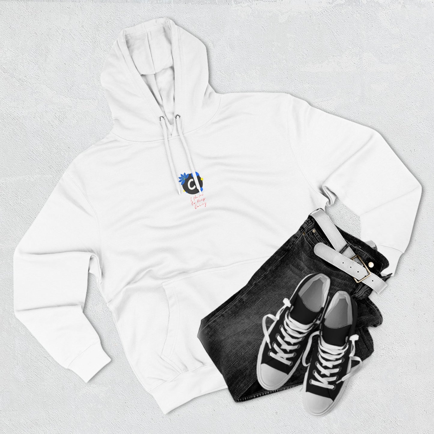 ._LOgo Three-Panel Fleece Hoodie