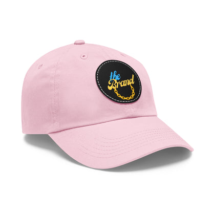 THEbrand+Chain Dad Hat with Leather Patch (Round)