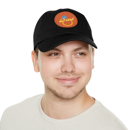 THEbrand+Chain Dad Hat with Leather Patch (Round)