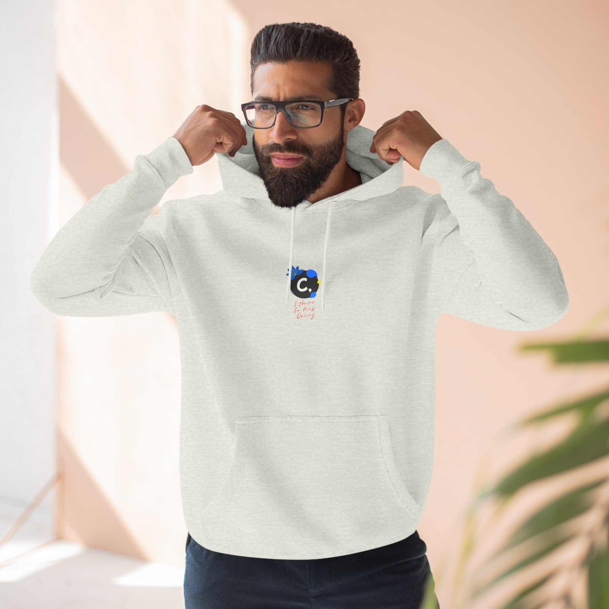 ._LOgo Three-Panel Fleece Hoodie