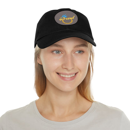 THEbrand+Chain Dad Hat with Leather Patch (Round)