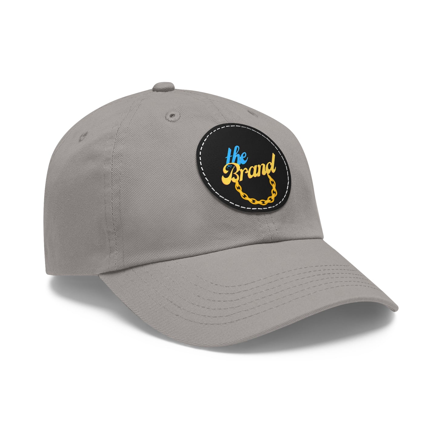 THEbrand+Chain Dad Hat with Leather Patch (Round)