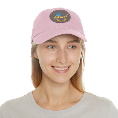 THEbrand+Chain Dad Hat with Leather Patch (Round)