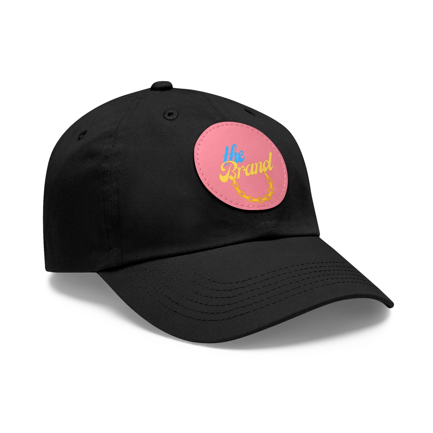 THEbrand+Chain Dad Hat with Leather Patch (Round)