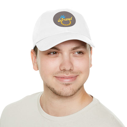 THEbrand+Chain Dad Hat with Leather Patch (Round)