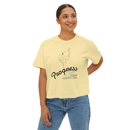 ‘Progress Over Perfection’ Women's Designer Boxy Tee