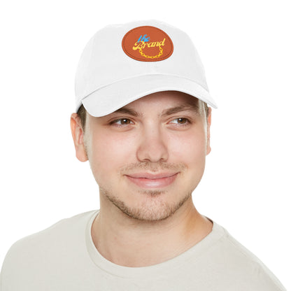 THEbrand+Chain Dad Hat with Leather Patch (Round)