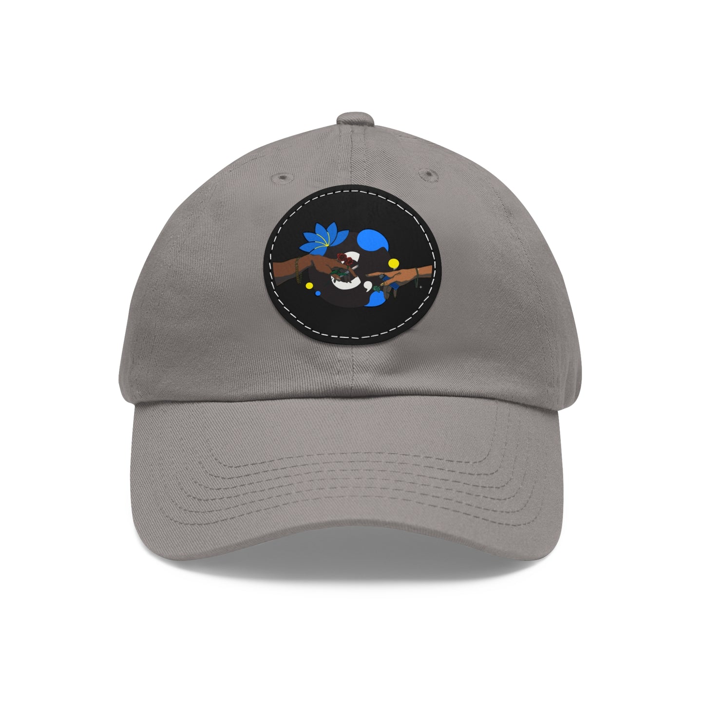 Reach Out + Touch Dad Hat with Leather Patch (Round)