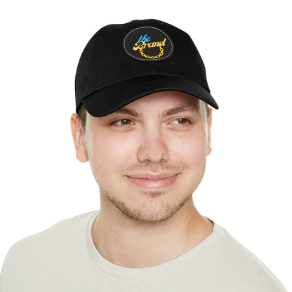 THEbrand+Chain Dad Hat with Leather Patch (Round)